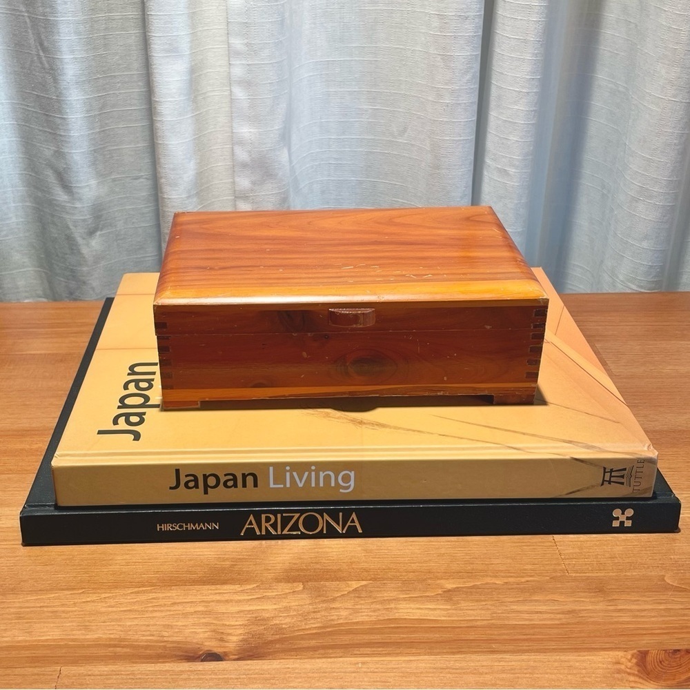 VTG Holme Gaard Dovetail Cedar Footed Wood Box Brass Hinged Linens Copenhagen